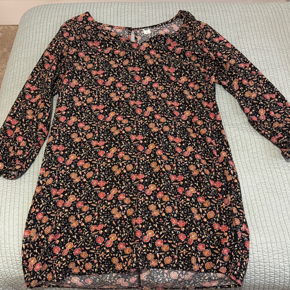 Old Navy Floral 3/4 Sleeve Dress sz m
